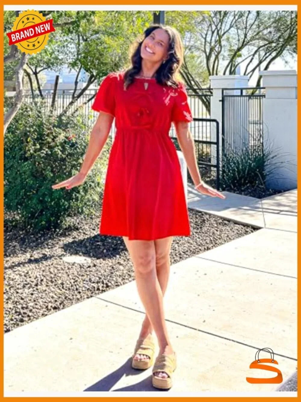 Short Sleeve Tie Front Mini Dress Babydoll Ruffled A Line Vacation